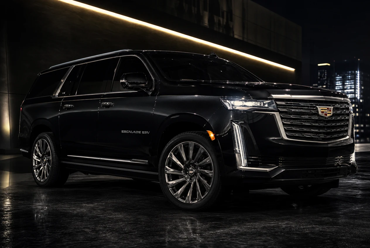 Black Cadillac Escalade ESV from the All Black Limo SF premium fleet